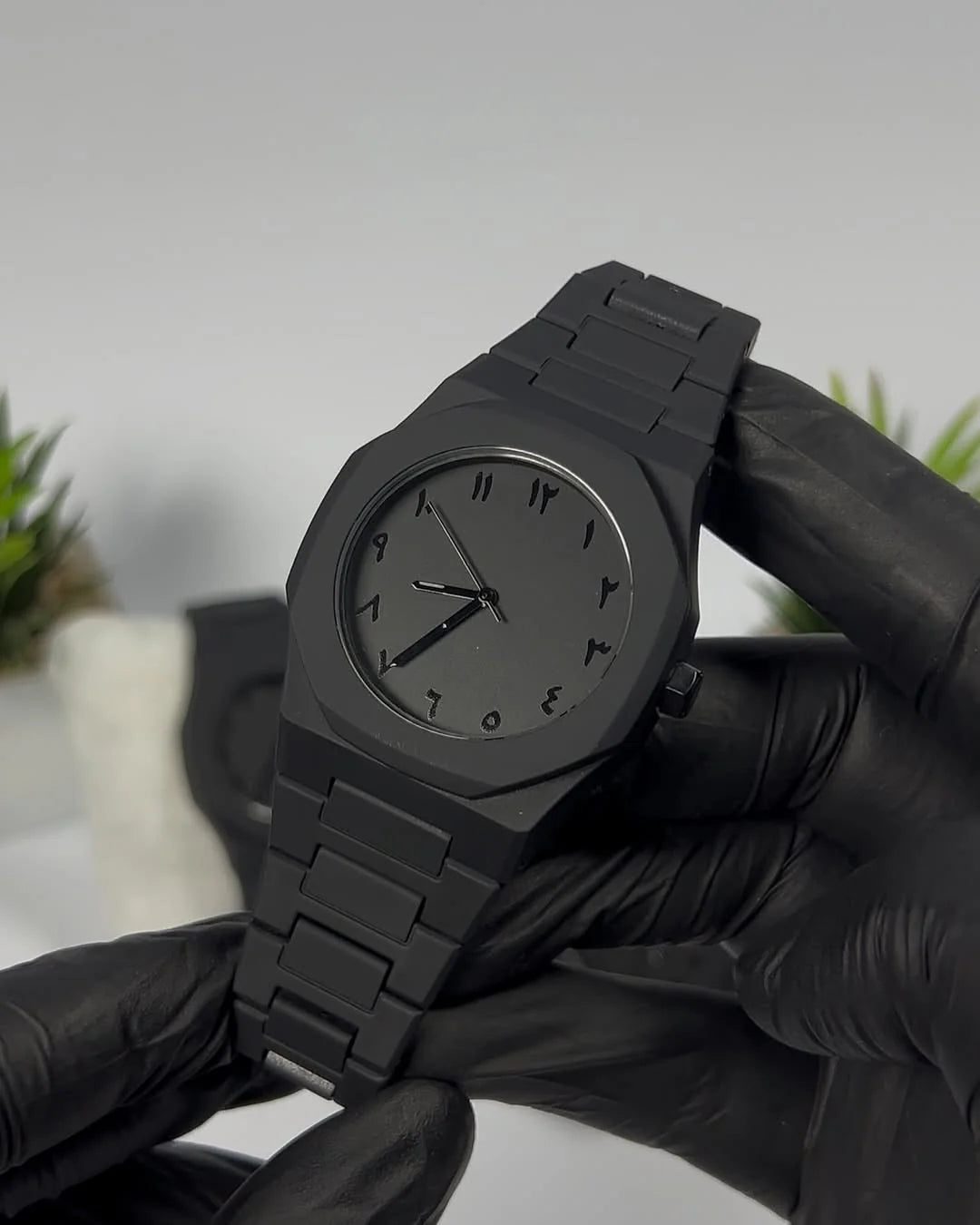 Black Arabic Digital Men's aura Watch