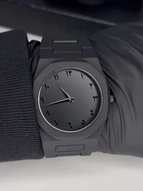 Black Arabic Digital Men's aura Watch