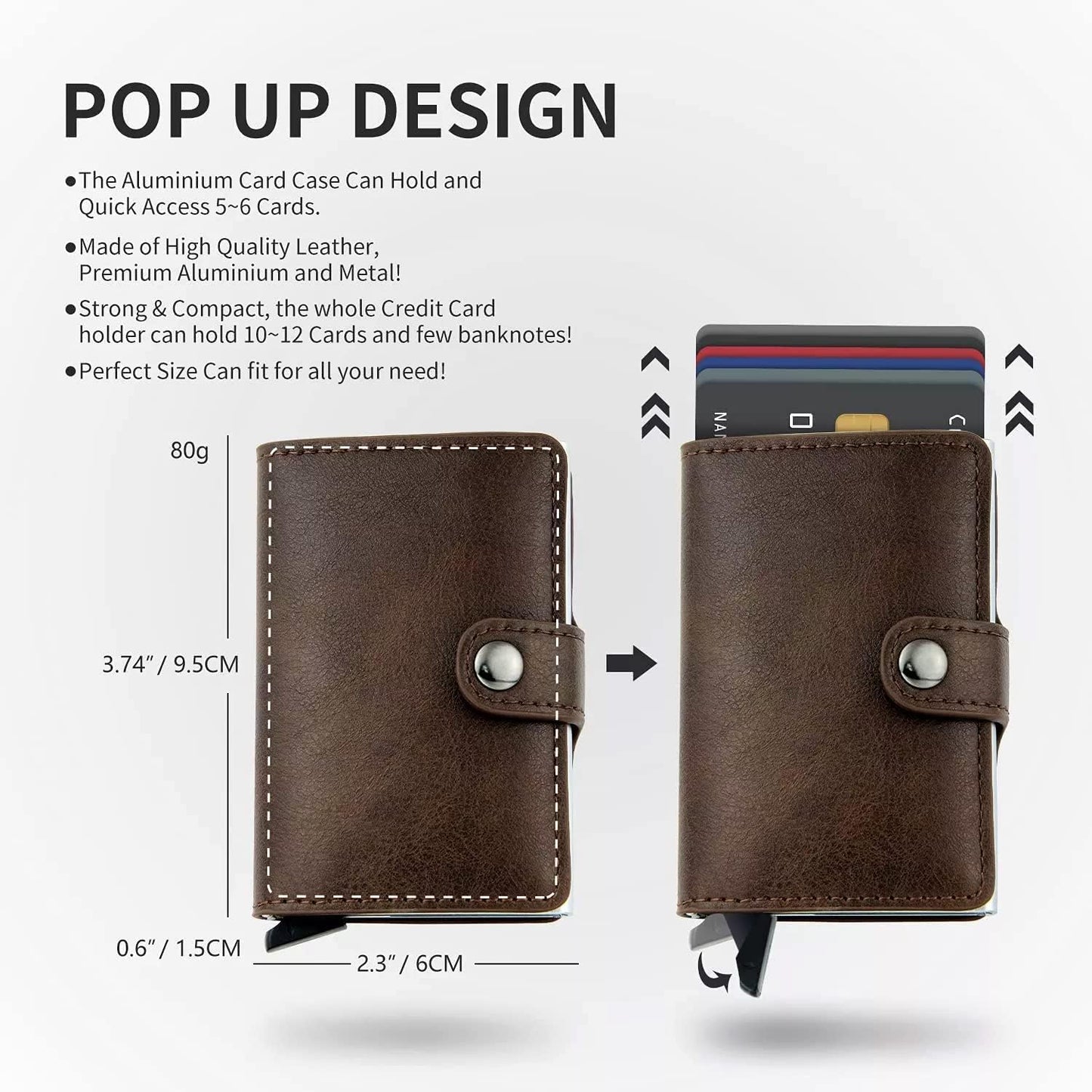 Mens card holder popup wallet
