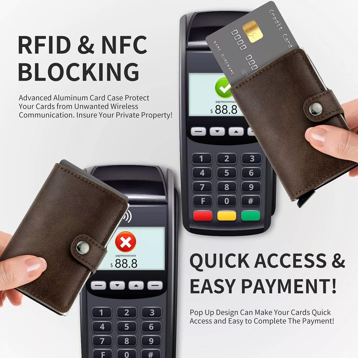 Mens card holder popup wallet
