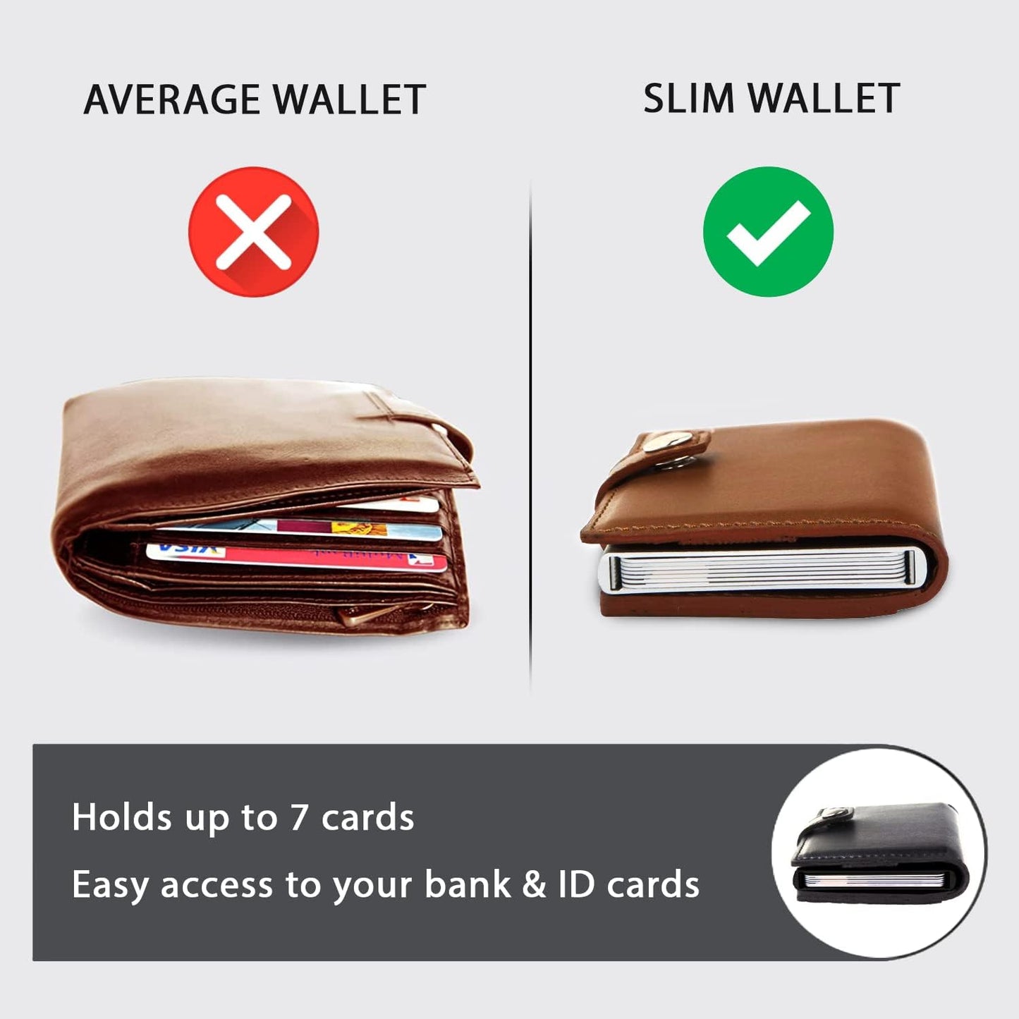 Mens card holder popup wallet