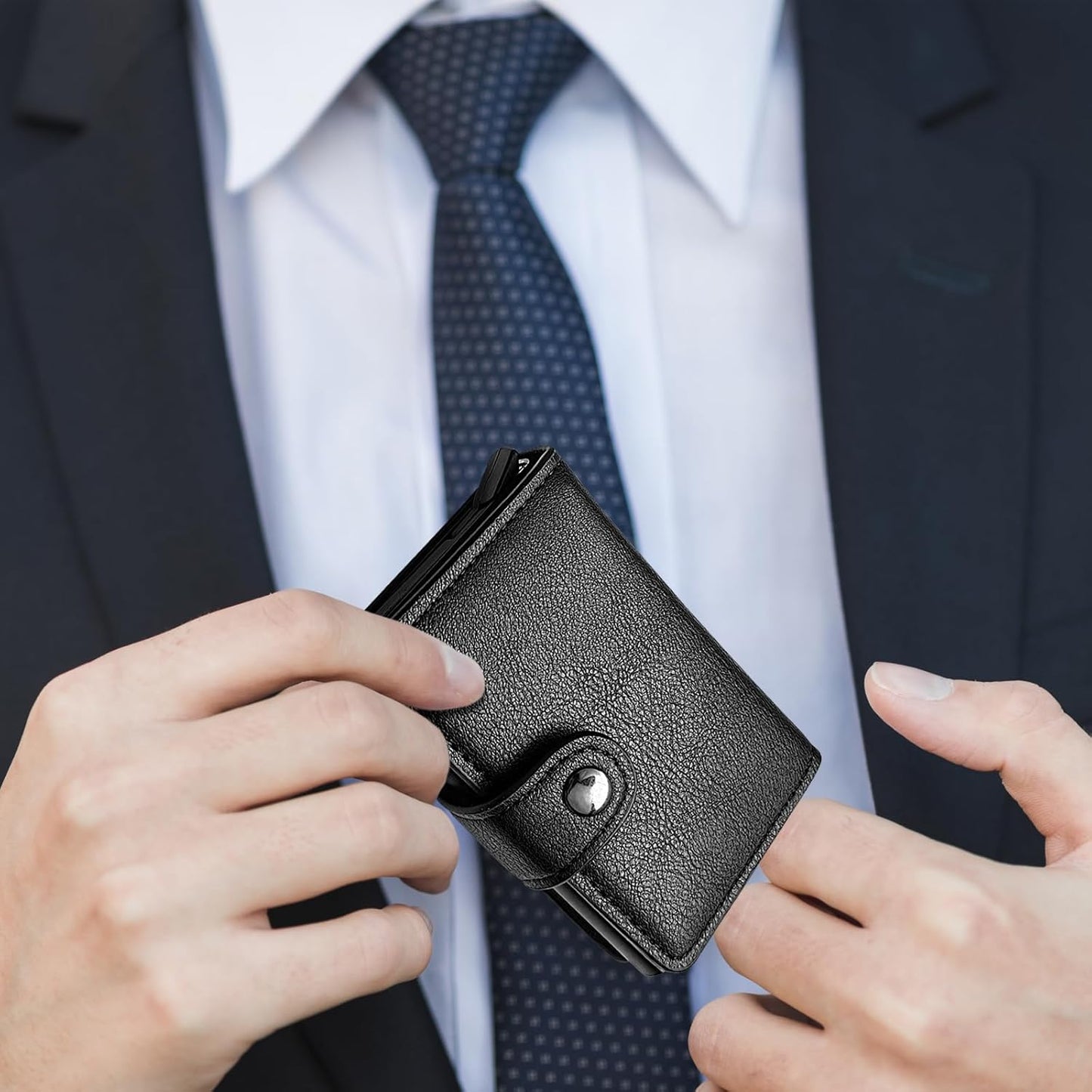 Mens card holder popup wallet