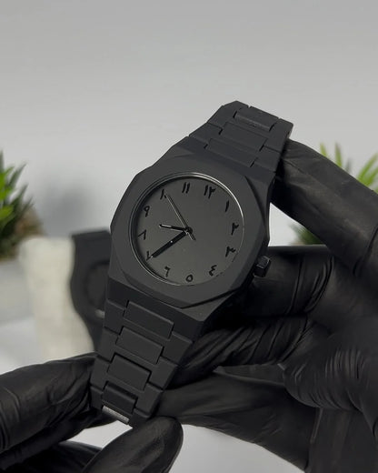 Black Arabic Digital Men's aura Watch