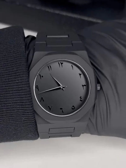 Black Arabic Digital Men's aura Watch