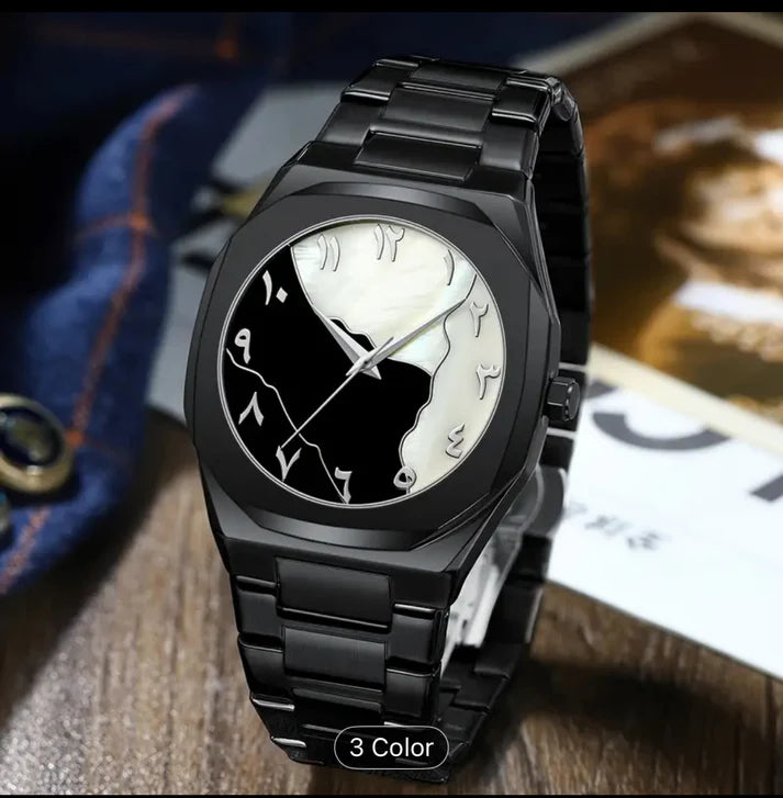 Black Arabic Stone Dial Aura Watch