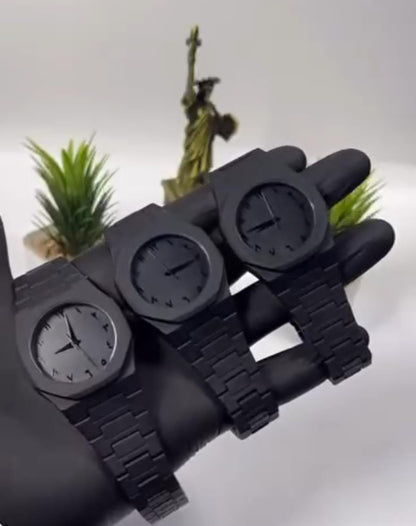 Black Arabic Digital Men's aura Watch